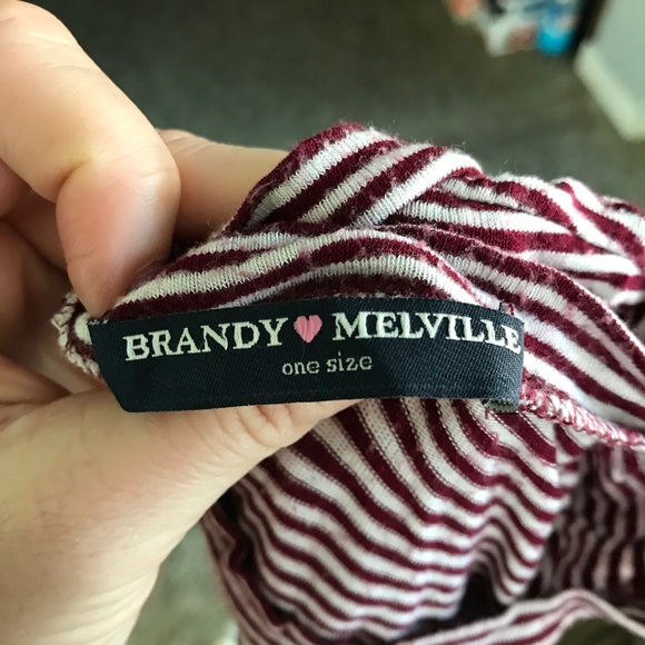 Brandy Melville Red & White Oversized T-Shirt - Picture 3 of 4